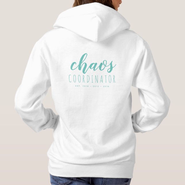 Simple Personalized Hoodie for Mom | Light Teal (Back)