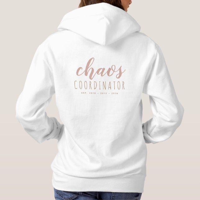 Simple Personalized Hoodie for Mom | Rose Gold (Back)