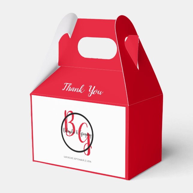 Simple Personalized Initials Wedding Favor Box (Front Side)