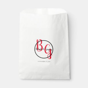 Simple Personalized Initials Wedding Favour Bag
