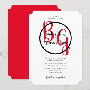 Simple Personalized Initials Wedding Invitations