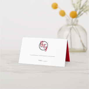 Simple Personalized Initials Wedding Place Card