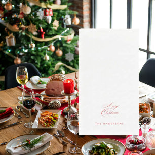 Simple Personalized Merry Christmas II Napkin