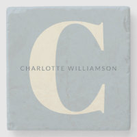Simple Personalized Monogram and Name in Blue