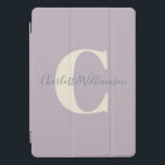 Simple Personalized Monogram and Name in Lilac  iPad Pro Cover<br><div class="desc">Simple Personalized Monogram and Name in Dusty Lilac iPad Case</div>