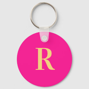 Simple Personalized Monogram Modern Keychain