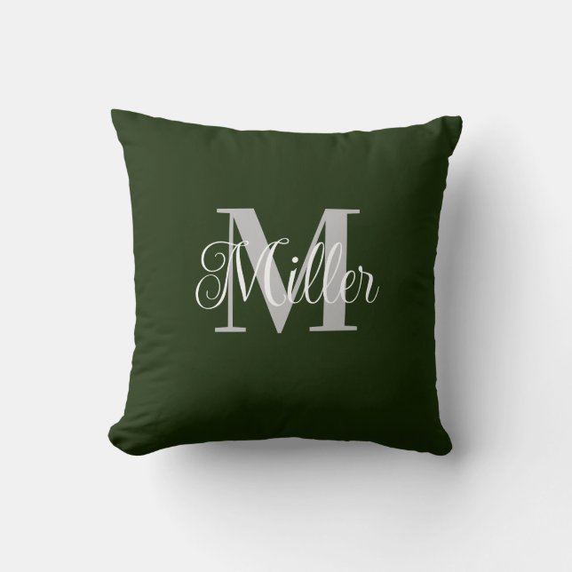 Simple Personalized Monogram  Throw Pillow (Front)