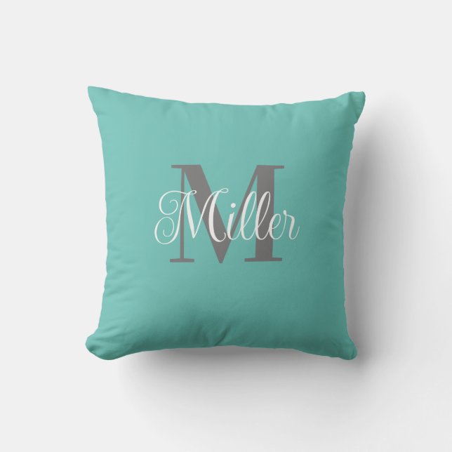 Simple Personalized Monogram  Throw Pillow (Front)
