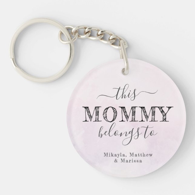 Simple Personalized Mother's Day  Keychain (Front)