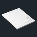 Simple Personalized Name Tennis Player Notepad<br><div class="desc">Simple personalized notepad with a tennis racket and ball monogram name or custom text in subtle light grey,  with editable colours and fonts that can be matched to your team or school.</div>