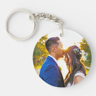 Simple Personalized Photo and Text Photo Keychain