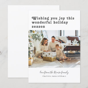 Simple Personalized Photo Christmas Holiday Card