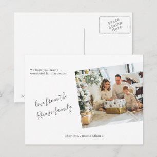 Simple Personalized Photo Christmas Holiday Postcard
