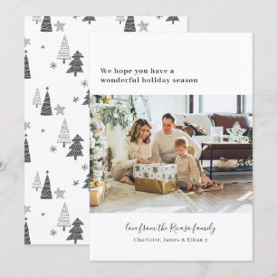 Simple Personalized Photo Christmas Tree Holiday Card