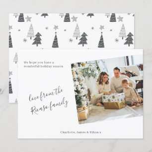 Simple Personalized Photo Christmas Tree Holiday Card