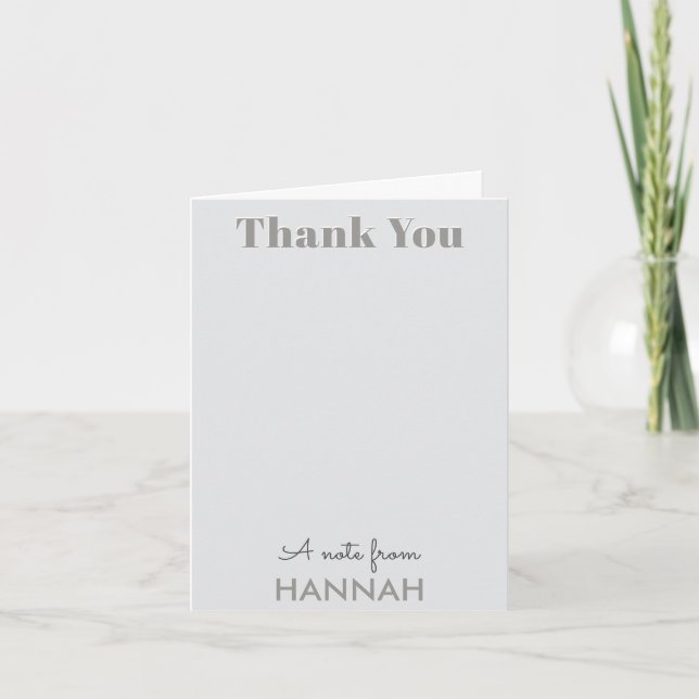 Simple Personalized Photo Name Christmas Thank You Note Card (Front)