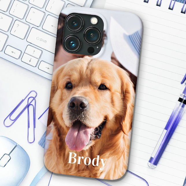 Simple Personalized Photo Name  iPhone Case (Creator Uploaded)