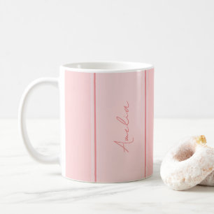 Simple Personalized Pink Coffee Mug