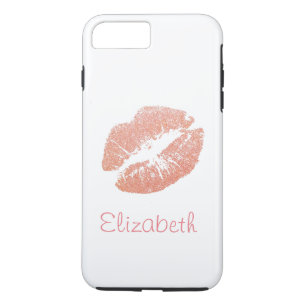 Simple Personalized Pink Glitter Lips iPhone 8 Plus/7 Plus Case
