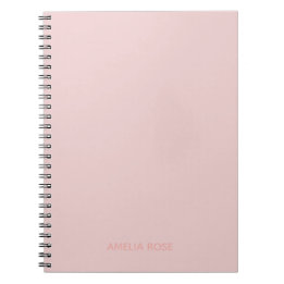 Simple Personalized Quartz Pink on Pink Notebook