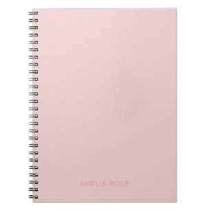 Simple Personalized Quartz Pink on Pink Notebook