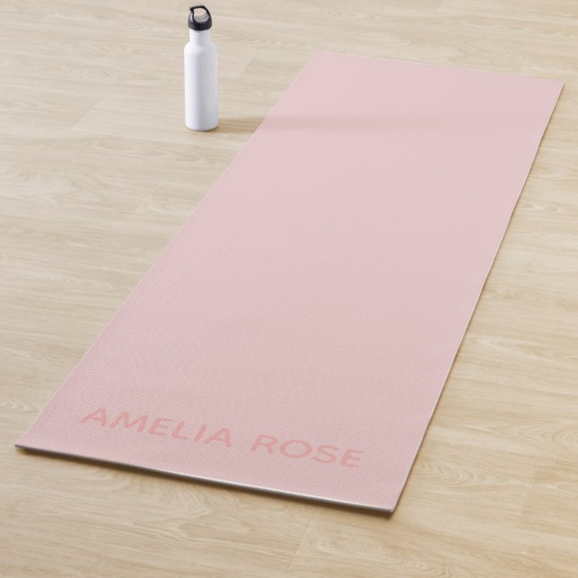 Simple Personalized Quartz Pink on Pink Yoga Mat (In Situ)