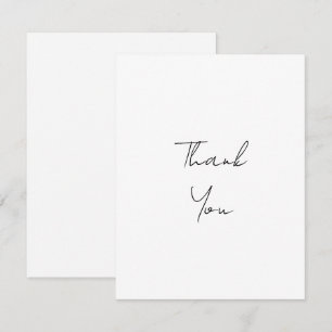 Simple Personalized Script White Thank You Card