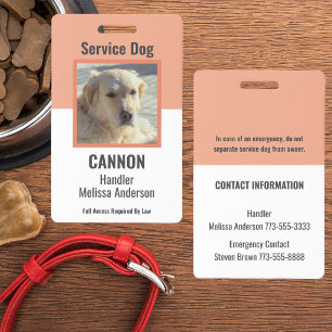 Simple Personalized Service/ Emotional Support Dog Badge