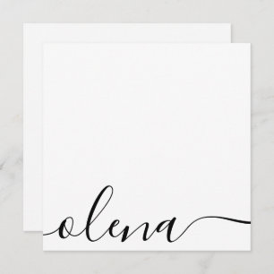 Simple  Personalized Signature Script Note Card
