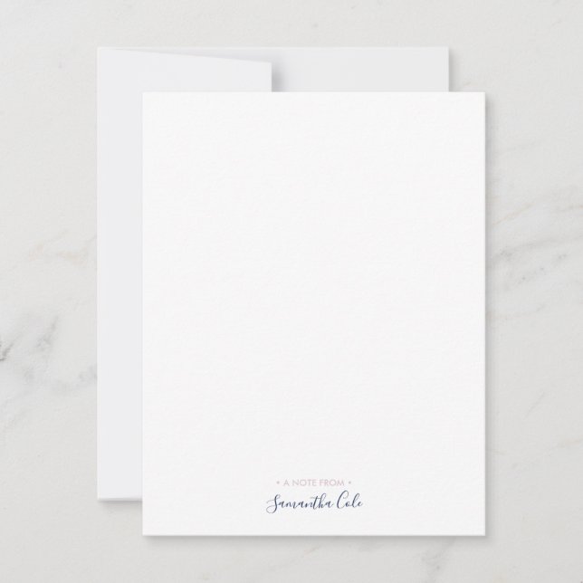 Simple Personalized Stationery Flat Note Card (Front)