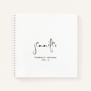 Simple Personalized Thumbnail Sketchbook Notebook