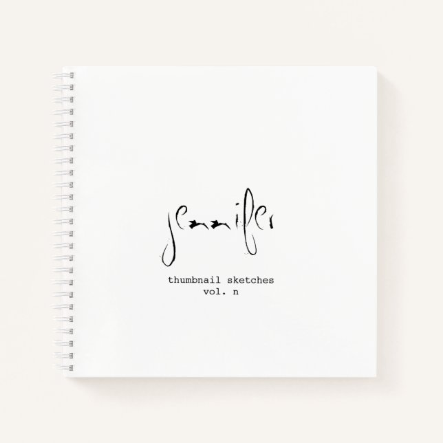 Simple Personalized Thumbnail Sketchbook Notebook (Front)