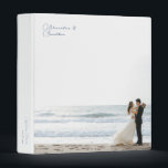 Simple Personalized Wedding Photo Album Binder<br><div class="desc">Cherish and relive your special moments with this exquisite Personalized Wedding Photo Album. The front cover showcases a stunning full-image display, while the couple's names are elegantly written in dusty blue handwritten script, adding a touch of romance and sophistication. The solid white spine and back create a timeless and clean...</div>