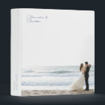 Simple Personalized Wedding Photo Album Binder<br><div class="desc">Cherish and relive your special moments with this exquisite Personalized Wedding Photo Album. The front cover showcases a stunning full-image display, while the couple's names are elegantly written in dusty blue handwritten script, adding a touch of romance and sophistication. The solid white spine and back create a timeless and clean...</div>