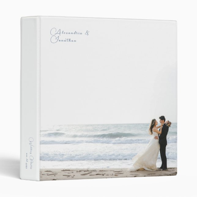 Simple Personalized Wedding Photo Album Binder (Front/Spine)