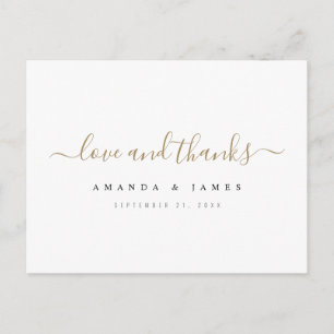 Simple Personalized Wedding Thank You Postcard