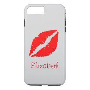 Simple Personalized White Red Lips iPhone 8 Plus/7 Plus Case