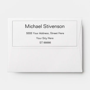 Simple Personalized Your Name Return Address Basic Envelope