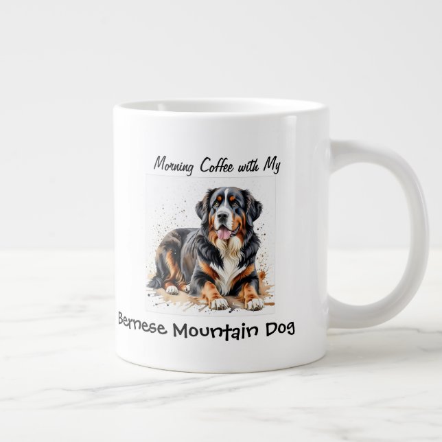  Simple Pet Bernese Mountain Dog Personalize Large Coffee Mug (Right)
