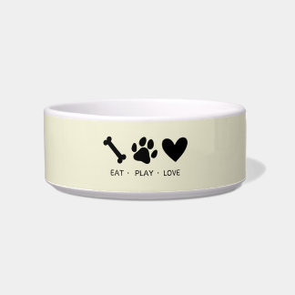 Simple Pet Dog Personalized Food Water Ceramic Bow Bowl