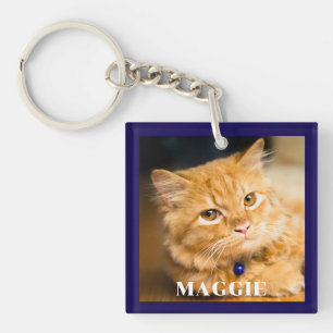 Simple Pet Photo Personalized Keychain