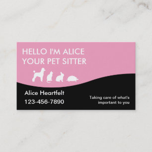 Simple Pet Sitter Business Cards