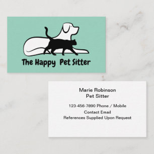 Simple Pet Sitter Theme Business Cards