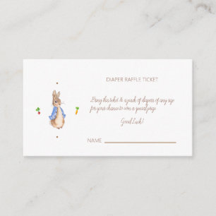 Simple Peter the Rabbit Diaper Raffle Ticket Enclosure Card