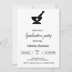 Simple Pharmacie university graduation party   Announcement