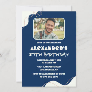 Simple Photo 37e anniversaire invitations Hommes M