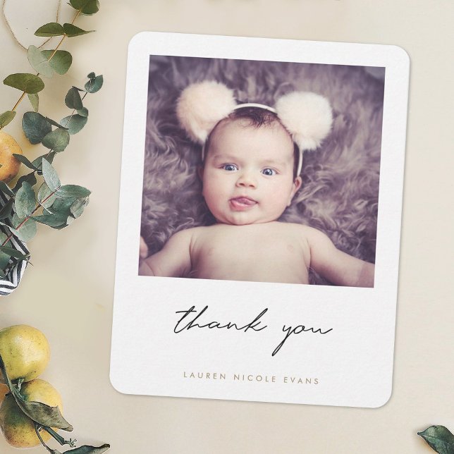 Simple Photo Baby Shower Thank You Card (Creator Uploaded)