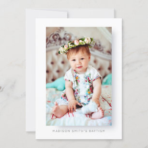 Simple Photo Baptême Party Invitation