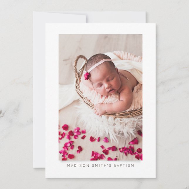 Simple Photo Baptême Party Invitation (Devant)