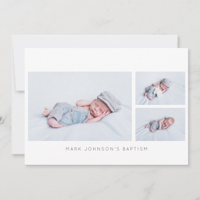 Simple Photo Baptême Party Invitation (Devant)